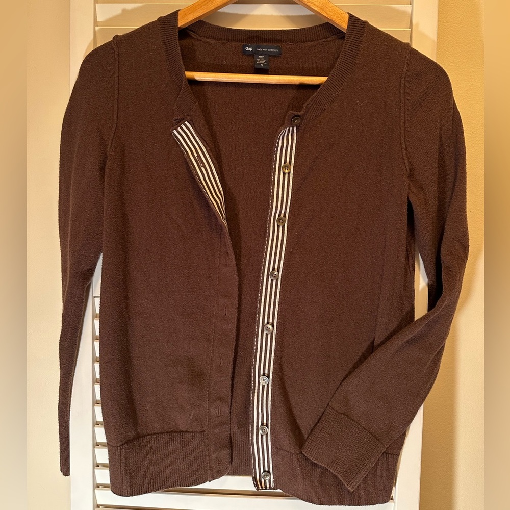 Brown Cashmere Cardigan size small